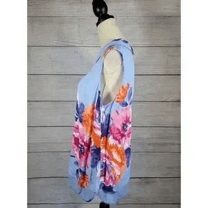 Floral Blouse Haze Blue Rose